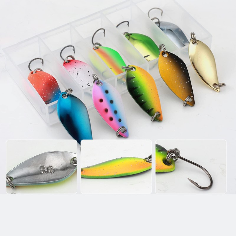 Fishing Spoon Lure Set Metal Baits for Trout, Char and