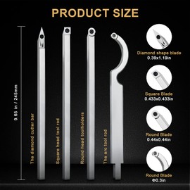 Carbide Lathe Tools, Christmas Gifts,Wood Lathe Tools with Removable Handle, 【Latest Upgraded】Turning Tool with Adjustable Connector including Swan Neck Hollower, Rougher, Finisher(Alloy Tool Set)