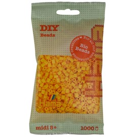 Hama Midi Bio Beads Bag | Approx. 1000 Fuse Beads | Mosaic Decoration Arts & Craft for Creative Children Ages 5+ | Yellow