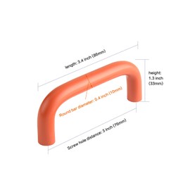 funifiti 5 Pack Orange Handle Closet Drawer Cabinet Children's Bedroom pulls 3 Inch(76mm) Hole Center Double Bend ​Carrying Handles (5, Orange, 3 Inch(76mm))