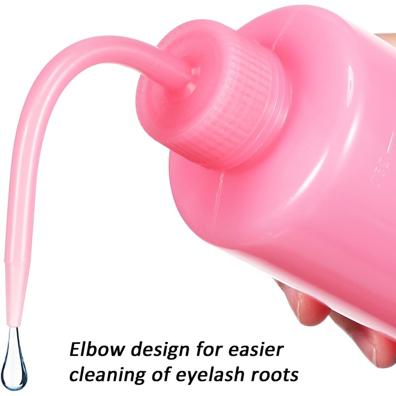 TEHAUX 2piezas Botellas Limpiadoras De Pestañas Plástico Flexible Color Rosa
