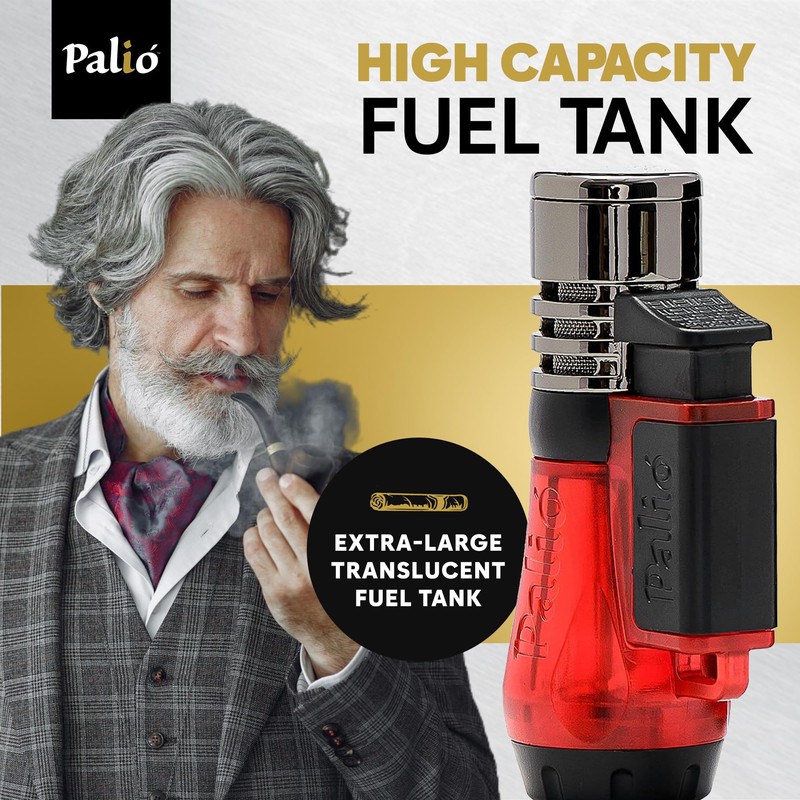 Palió Vesuvio Triple Jet Flame Torch Lighter, Apex Flame for