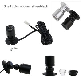 Xking Dimmable LED1.5W 12VDC Mini Spotlight Jewelry Showcase Display Lighting Fixture Black Shell Surface Mount with Online PWM Dimmer(Pack-6,Warm White 3000k)