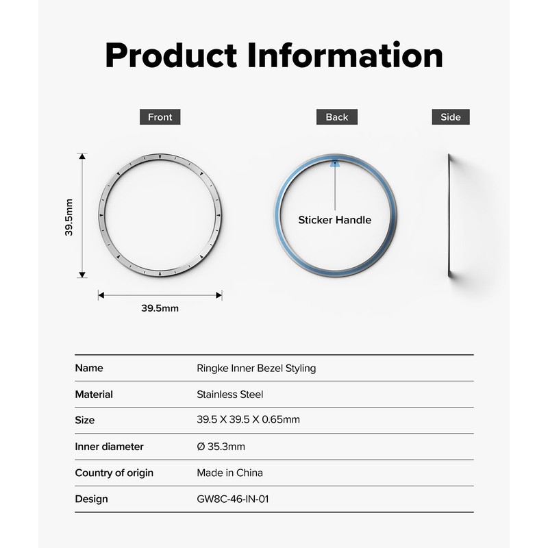 【Ringke】Galaxy Watch 8 Classic 46mm ケース [クラシックな時計デザイン] 傷防止高級ステンレスアクセサリーカバー（インナーベゼルカバー）簡単取り付け シルバー -