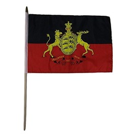 AES 12x18 12"x18" Wholesale Lot of 6 Kingdom Wurttemburg Stick Flag Wood Staff