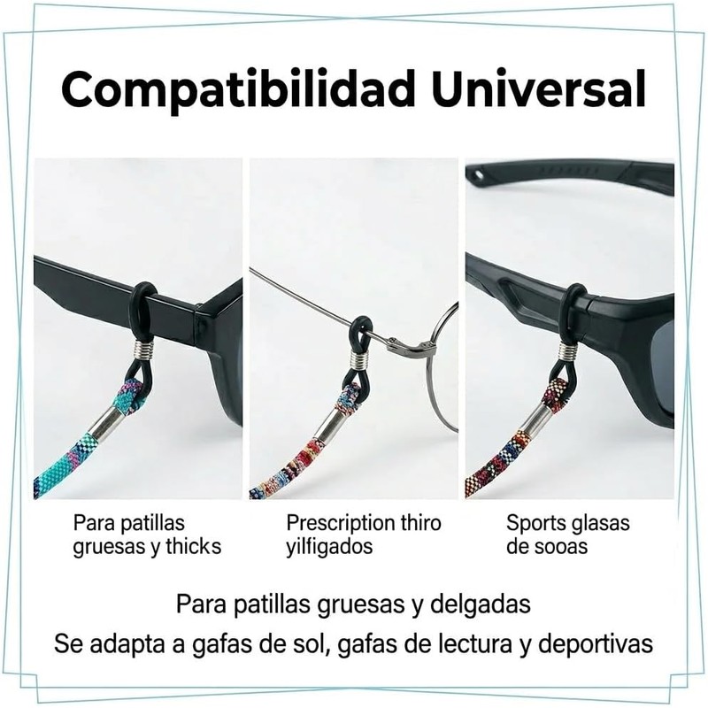 7Pzs Correas para Gafas, Estilo Bohemio, Diseño Ajustable