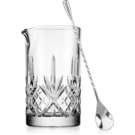 Cocktail Mixing Glass with Stirrer – 17oz Bar Mixing Pitcher for Stirring Cocktails and Drinks