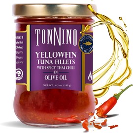 Tonnino Tuna Yellowfin Fillets (Pack of 6, Spicy Thai Chili in Olive Oil)