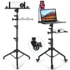 Tossbiss Projector Stand with Wheels, Laptop Tripod Stand with Phone