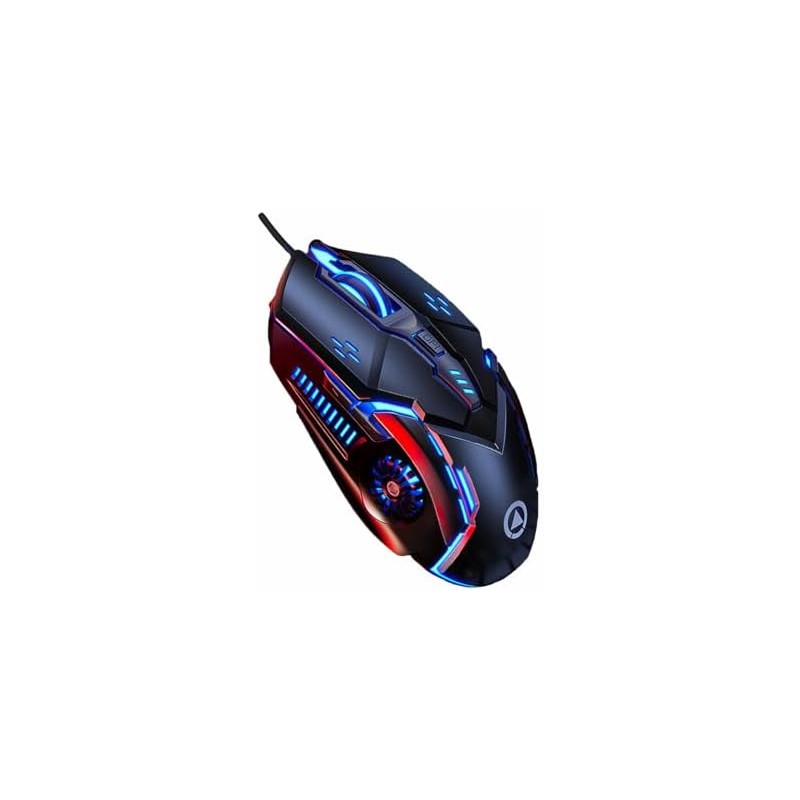 Guibell Mouse Gaming con Cable 3200 dpi,Luces LED 7 Modos,Negro