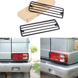 e-power-auto-Trim Fit 2x Black Rear Tail Light Guard Coverd Grills for Mercedes G W463 2007-2018