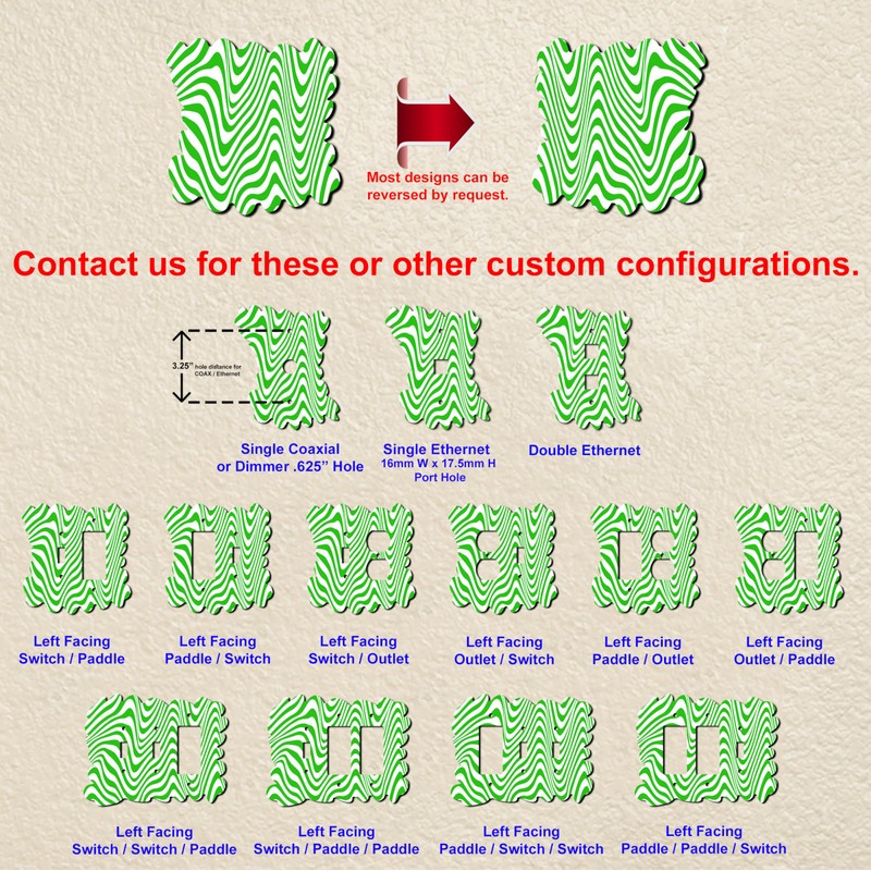 Off The Wall Plates - Green Fun Squigley Lines Classic