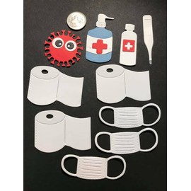 HANDMADE Die Cut - 10 Piece Germ Set #1 Set Scrapbook / Card Embellishment