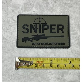 Unbranded Sniper Out of Sight PVC Patch, Tactical Sniper Morale Gun Hook Backed Patch