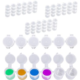 60 Pieces Empty Paint Cups with Lid, Mini Paint Pot Strips, Plastic Empty Paint Strips, Transparent Paint Pot Pod Strips, for Schools, Summer Camps, 5 ml Kiuiom