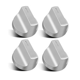 4Pcs Stove Knobs W11517331 Fit for Whirlpool Gas Ranges WEC310S0LS0 WEC310S0LS1 WEC310S0LS2, Oven Range Knob Surface Burner Control Knobs Stainless Steel Replace W11117415 W10850027