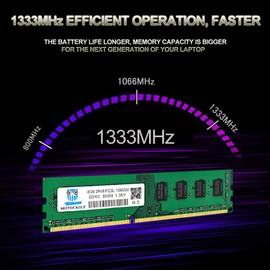 motoeagle PC3L 10600U DDR3L 1333MHz 16GB Kit (2x8GB) UDIMM RAM CL9 1.35V 240-Pin Non-ECC Unbuffered 2RX8 Dual Rank Desktop Memory Modules