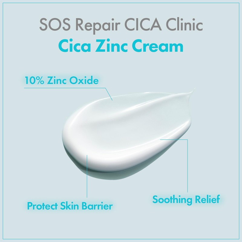 TOSOWOONG SOS Repair CICA Clinic Zinc Cream, 100,000ppm Zinc Oxide,