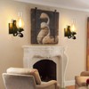 TIGKHAE Rustic Wall Sconces Sets of 2, Black Hardwired Farmhouse