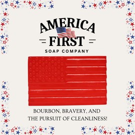 America First Soap Company, Make America Clean Again Soap Bar with bourbon donut fragrance, 5 oz, American Flag Design, Natural Ingredients