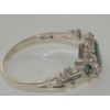 LetsBuyGold 925 Sterling Silver Natural Emerald Womens Anniversary Ring -