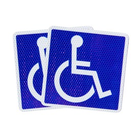 (Regulation Compliant, Strong Retroreflective, Instruction Manual) Wheelchair Mark, Magnetic Stickers, 6.1 x 6.1 inches (15.5 x 15.5 cm), Set of 2, Wheelchair Mark, Disabled Facility, International