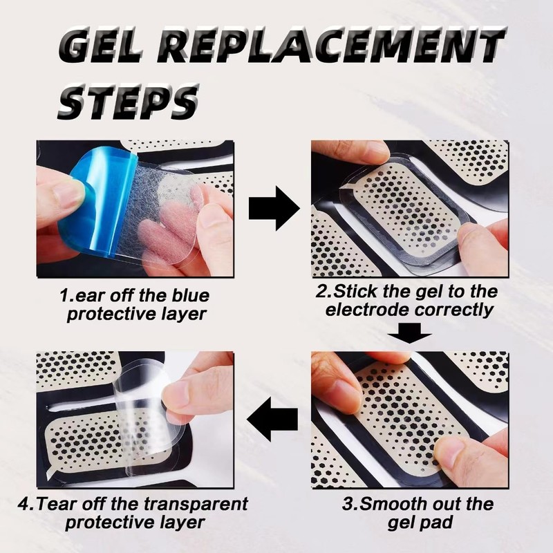 LELTLIMH 50 Pcs/25 Packs Gel Pads for ABS Stimulator Training