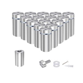 Osring 1/2 x 1 Inch Sign Standoff Mounting Hardware 16 Pack, Wall Screw Standoff Holder Stainless Steel Advertising Nails for Displaying Acrylic Board and Signage, Silver