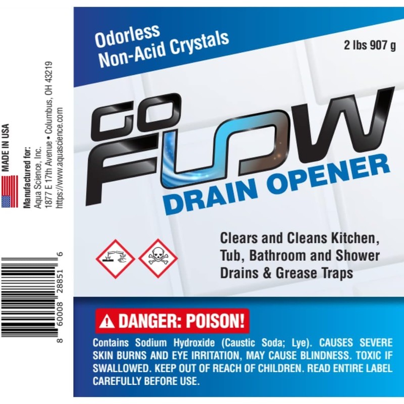 GoFlow Drain Cleaner Granules - 2 Pound Tub | Odorless