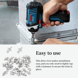 NICENEEDED 100 PCS Aluminum Core Rivets, Hammer Drive Rivets with Half Round Head, Aluminum Blind Rivets Knock Type Expansion Rivets for Home Electronic Equipment