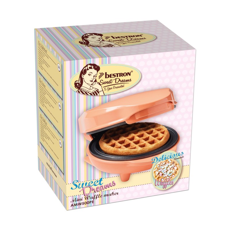 Bestron AMW500PEBS Mini Waffle Maker, Alloy Steel, Orange
