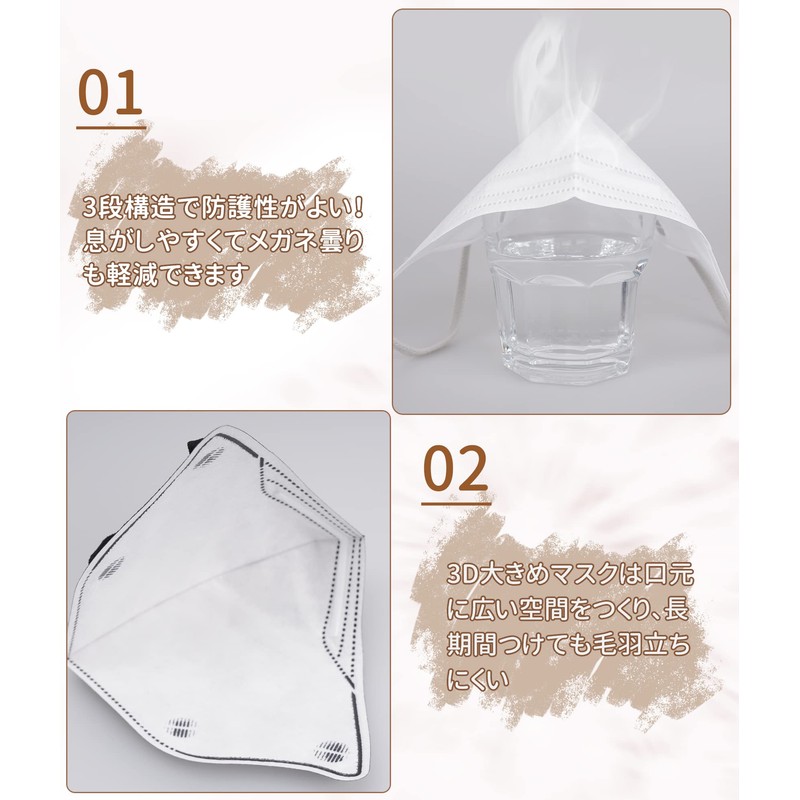 [マスク 3d 大きめ]マスク 大きめ 立体 30枚入 バイカラーマスク 不織布 3d立体構造 brodioマスク