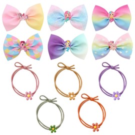 Pack of 6 Bughair Clips and 5 Pieces Daisy Hair Rings, Cute Hair Accessories, Girls Hairstyle Accessories, Hairstyle Decorations.