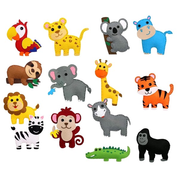 RNXSIB Children's Sewing Kit, Felt Forest Animals Craft Set, Kiddy