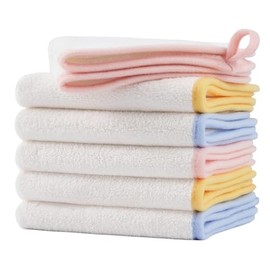 POLYTE Hypoallergenic Gentle Microfibre Flannel Baby Washcloth, 30.5 x 30.5 cm, 6 Pack