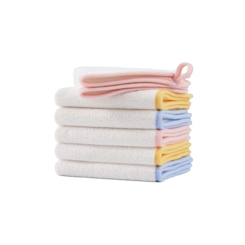 POLYTE Hypoallergenic Gentle Microfibre Flannel Baby Washcloth, 30.5 x 30.5