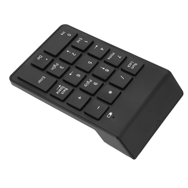Wireless Number Pad 2.4G Receiver Black 18 Concave Keys Battery