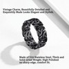 Bestyle Black 7.5mm Wide Celtic Trinity Knot Eternity Wedding Engagement