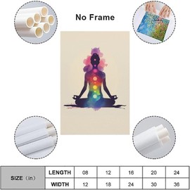 FireDeer Zen Wall Art Watercolor Yoga Spa Meditation Painting Spiritual Canvas Prints Energy Healing Meditation Artwork Buddha Decor, 16x24inch-Unframe