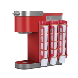 STORAGENIE K Cup Holders, Coffee Pod Holder for Kerig Kcup, Side Mount K Cup Storage, Coffee Pod Organizer, Perfect Counters Small Space (Red) (3)