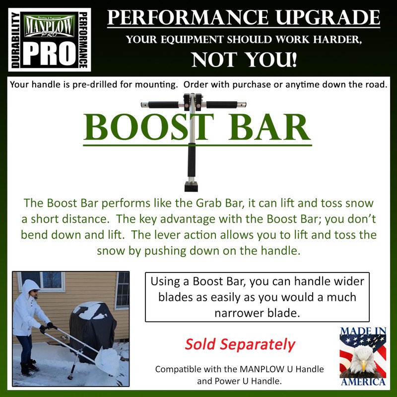 MANPLOW PRO Snow Pushers (PRO with Power U Handle Upgrade,
