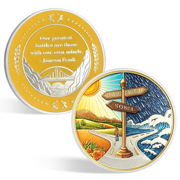 CHURYUML Hope or Storm Sobriety Coin | AA Sobriety Chip