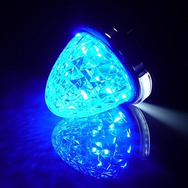 Customize 12V 24V Truck LED Marker Lamp with Shoulder Light Function Side Marker Plated Ring 5 Sides Crystal Cut 22 LEDs Universal Blue Yellow Red White Amber Color 1 (Blue, Set of 2)