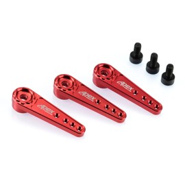 Apex RC Products Red 25T for Futaba/Savox Aluminum Servo Horn - 3 Pack #8028