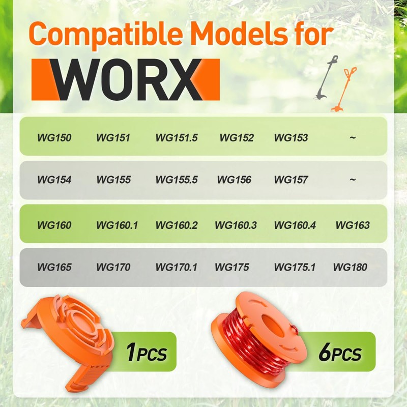 VOSOIR 20 Pack WA0010 Weed Eater String Compatible with Worx,
