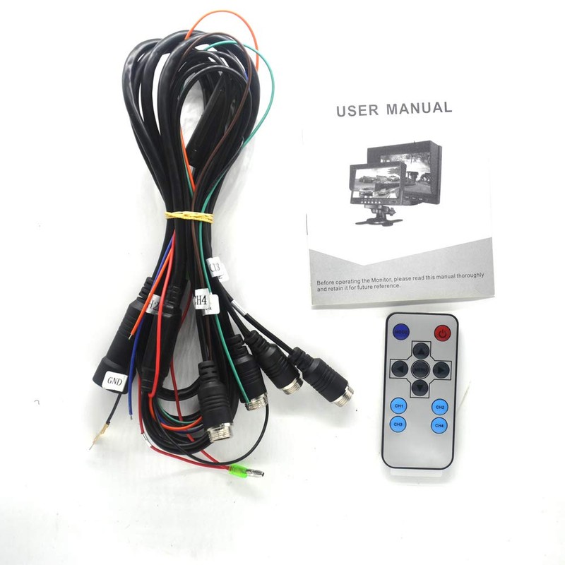 Padarsey 9" TFT LCD Car Rearview Quad Split Monitor,Remote Control,