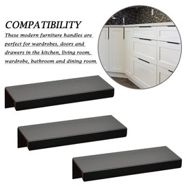 NA 10 Pieces Hidden Cabinet Handles, 80mm Furniture Handles, Aluminium Alloy Kitchen Handles, Door Handle, Drawer Handles, Black Drawer Handles, Cabinet Handles Handle, Patio Door Handle Strips