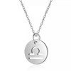Silver Star Sign Disc Chain Necklace - Libra (23rd September
