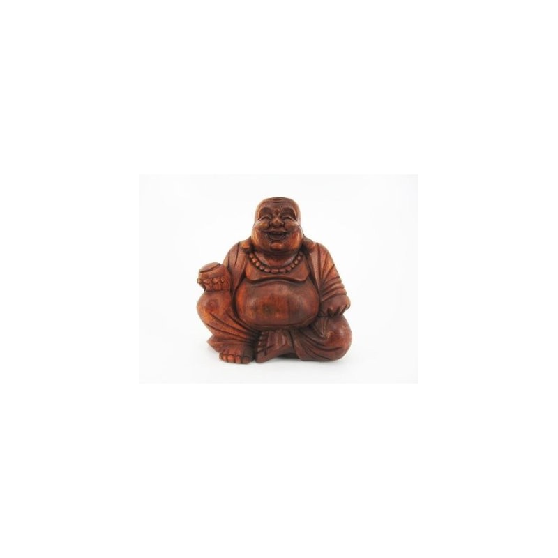 Ciffre Happy Buddha Sitting Wood Carved Ball 15 cm
