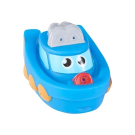 Idena 40331 - Rettungsboot mit Spritzlöchern, schwimmendes Spielzeugboot, Badewannenspielzeug für Kinder ab 18 Monaten, Sortiert in Rot und Blau, geeignet für Badewanne, Pool und Sandkasten